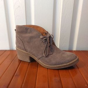 Dark taupe faux suede ankle boots size 10